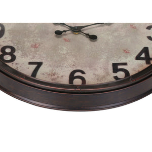 I 9054 - Horloge, 20" Rond, Horloge Murale, Brun Antique, Transitionnel - Simple Boutique