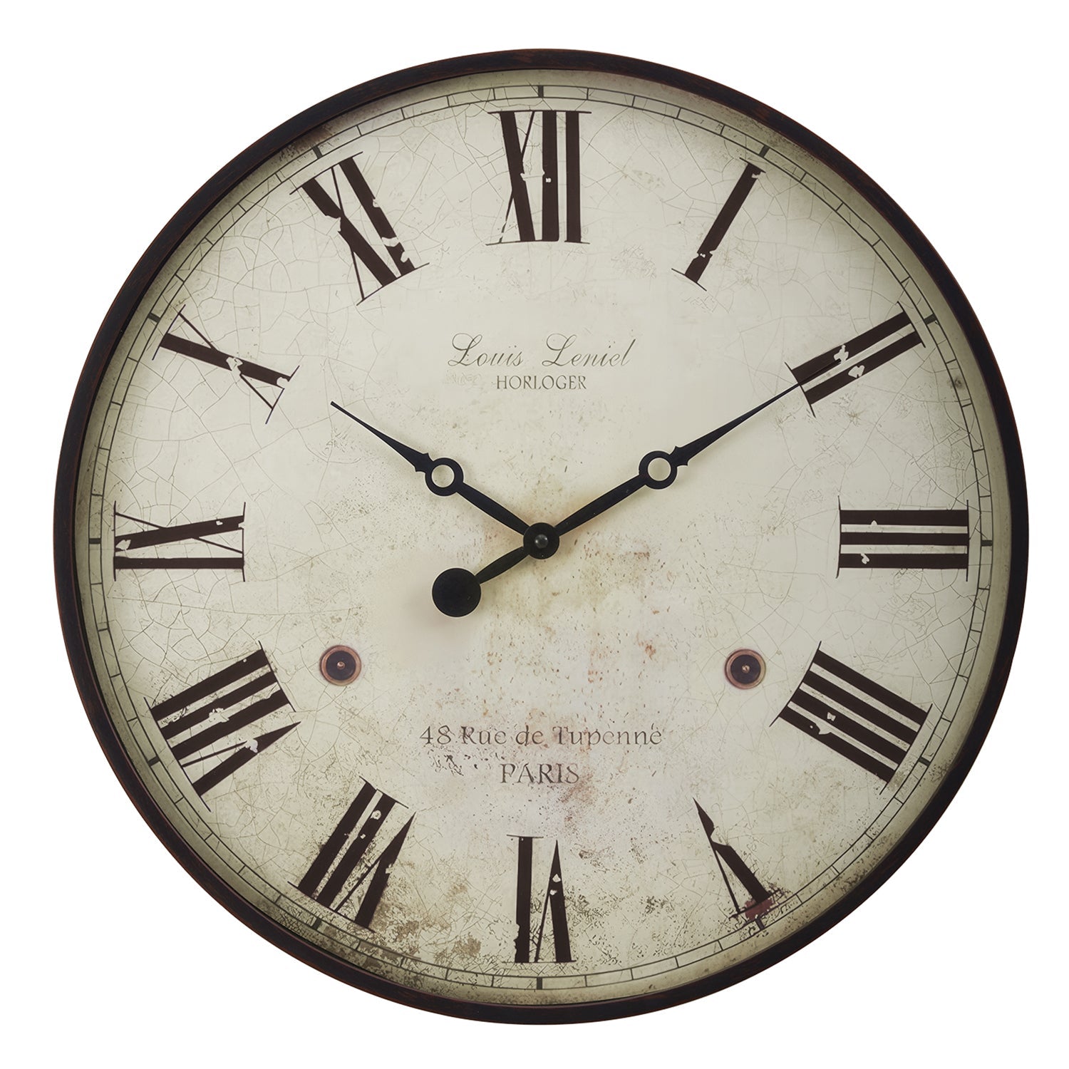 I 9057 - Horloge, 20" Rond, Horloge Murale, Brun Antique, Transitionnel - Simple Boutique