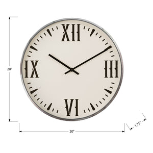 I 9060 - Horloge, 20" Rond, Horloge Murale, Noir, Blanc, Moderne - Simple Boutique