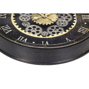 I 9062 - Horloge, 20" Rond, Mécanisme D'engrenage, Horloge Murale, Brun, Transitionnel - Simple Boutique