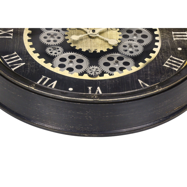 I 9062 - Horloge, 20" Rond, Mécanisme D'engrenage, Horloge Murale, Brun, Transitionnel - Simple Boutique
