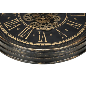 I 9073 - Horloge, 24" Rond, Mécanisme D'engrenage, Horloge Murale, Brun, Transitionnel - Simple Boutique