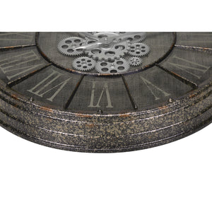 I 9075 - Horloge, 24" Rond, Mécanisme D'engrenage, Horloge Murale, Gris, Transitionnel - Simple Boutique