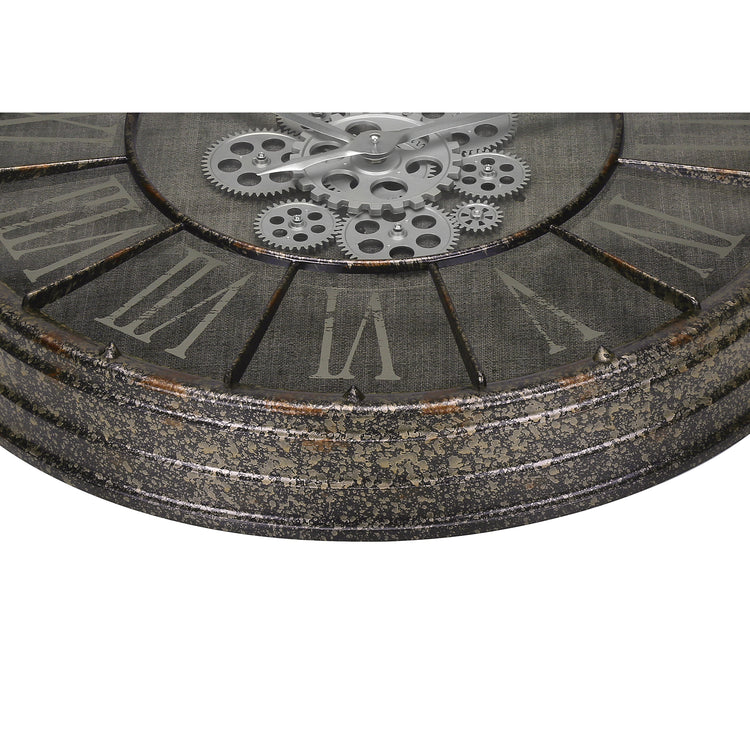I 9075 - Horloge, 24" Rond, Mécanisme D'engrenage, Horloge Murale, Gris, Transitionnel - Simple Boutique