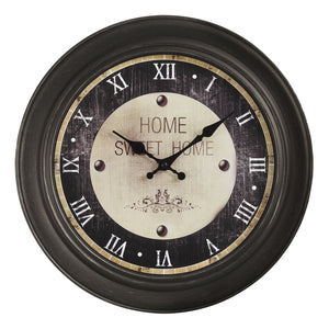 I 9083 - Horloge, 16" Rond, Horloge Murale, Brun Antique, Transitionnel - Simple Boutique