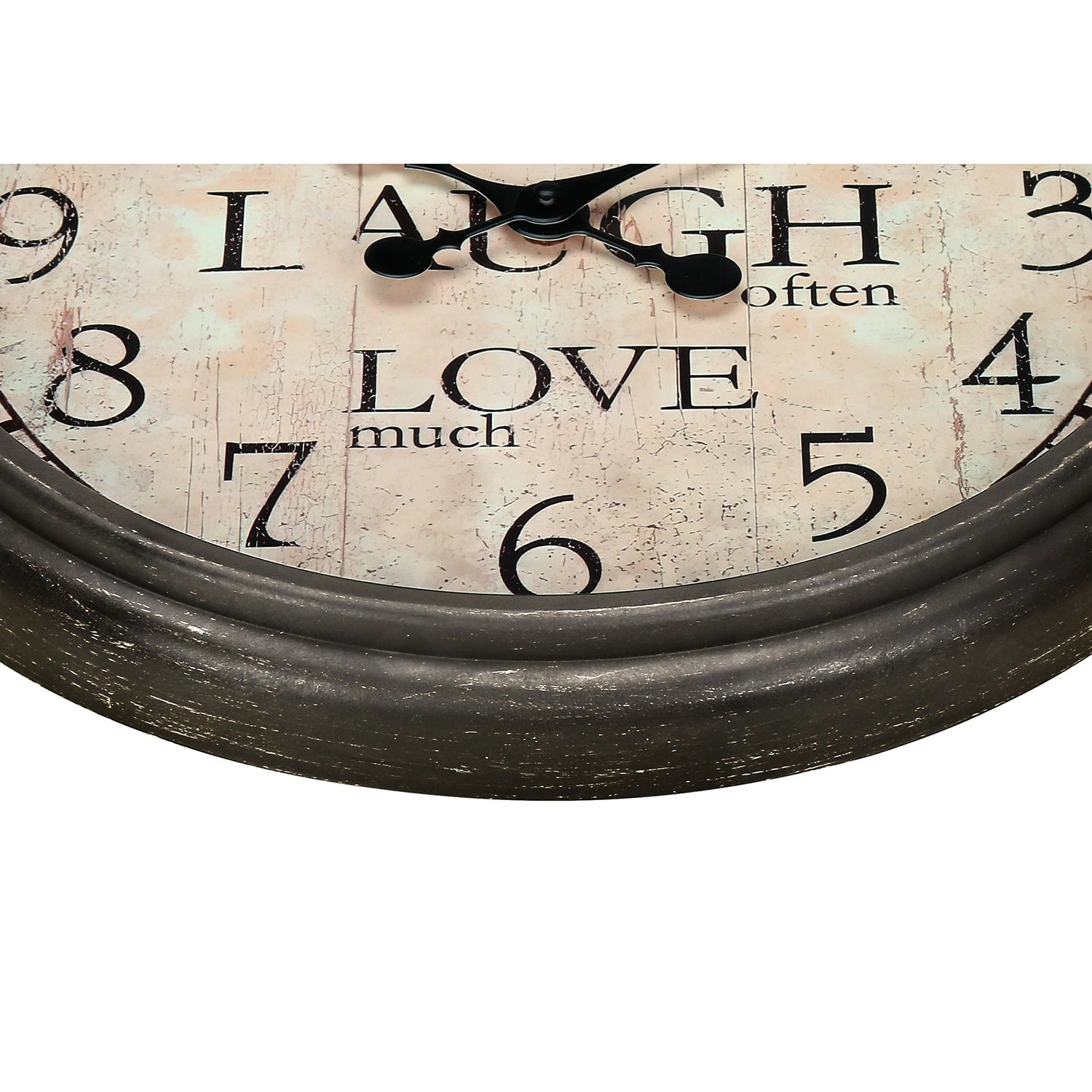 I 9085 - Horloge, 16" Rond, Horloge Murale, Brun Antique, Transitionnel - Simple Boutique