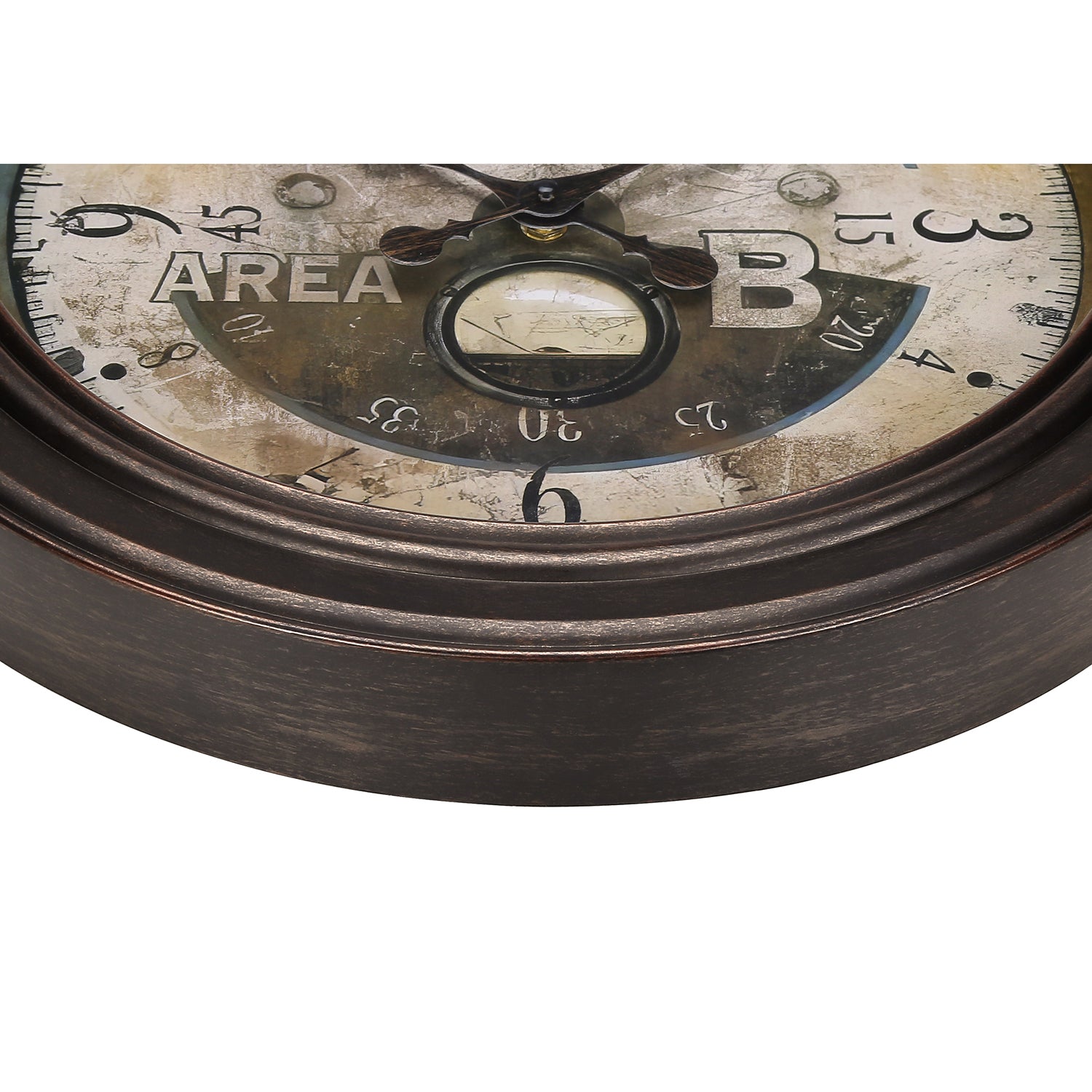 I 9090 - Horloge, 18" Rond, Horloge Murale, Brun Antique, Traditionnel - Simple Boutique