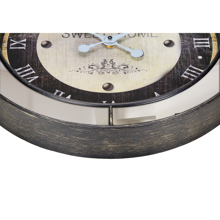 I 9091 - Horloge, 18" Rond, Horloge Murale, Brun, Miroir, Transitionnel - Simple Boutique