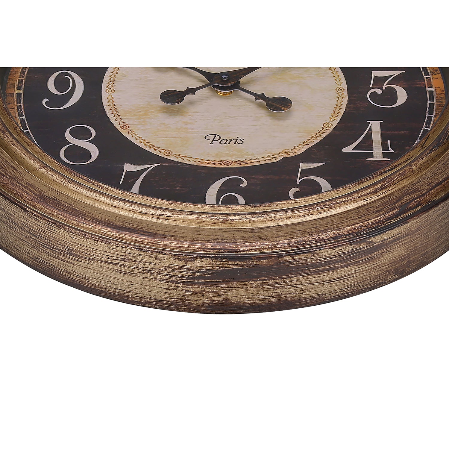 I 9092 - Horloge, 18" Rond, Horloge Murale, Brun Antique, Traditionnel - Simple Boutique
