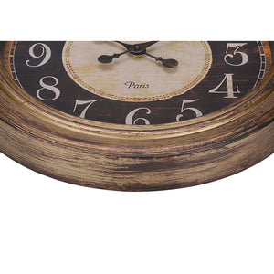 I 9092 - Horloge, 18" Rond, Horloge Murale, Brun Antique, Traditionnel - Simple Boutique