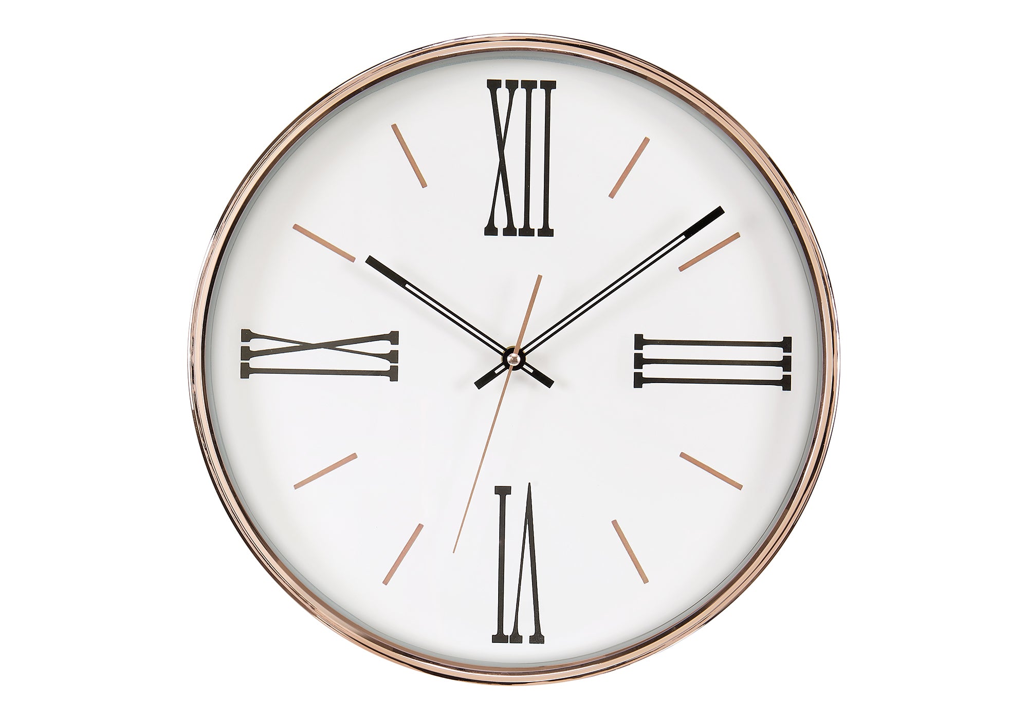 I 9094 - Horloge, 14'' Rond, Horloge Murale, Cadre Doré, Transitionnel - Simple Boutique