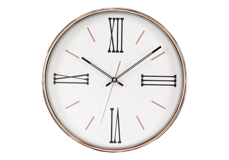 I 9094 - Horloge, 14'' Rond, Horloge Murale, Cadre Doré, Transitionnel - Simple Boutique