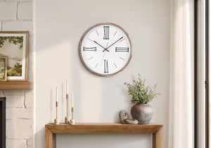 I 9094 - Horloge, 14'' Rond, Horloge Murale, Cadre Doré, Transitionnel - Simple Boutique