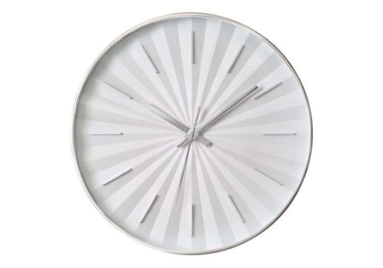 I 9114 - Horloge, 12'' Rond, Horloge Murale, Cadre Blanc, Contemporain, Moderne - Simple Boutique