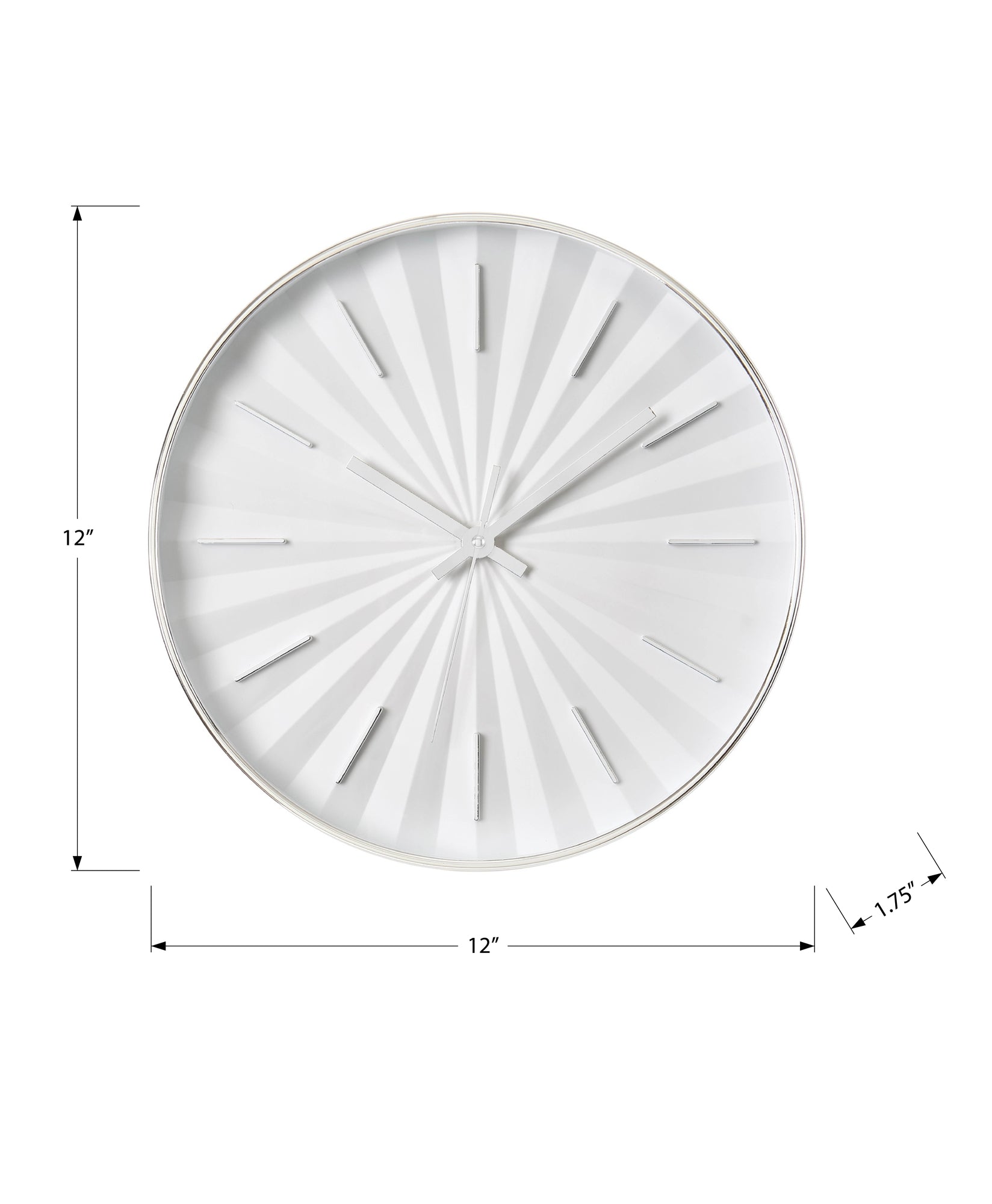 I 9114 - Horloge, 12'' Rond, Horloge Murale, Cadre Blanc, Contemporain, Moderne - Simple Boutique