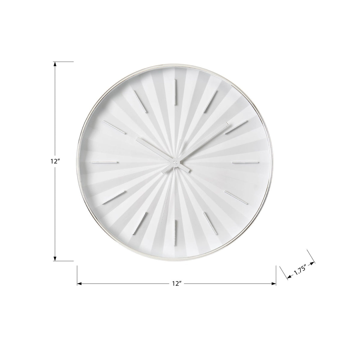 Monarch Specialties I 9114 - Horloge, 12'' Rond, Horloge Murale, Cadre Blanc, Contemporain, Moderne - Simple Boutique
