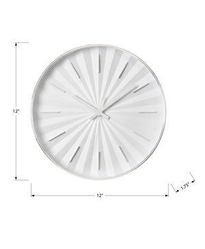 I 9114 - Horloge, 12'' Rond, Horloge Murale, Cadre Blanc, Contemporain, Moderne - Simple Boutique