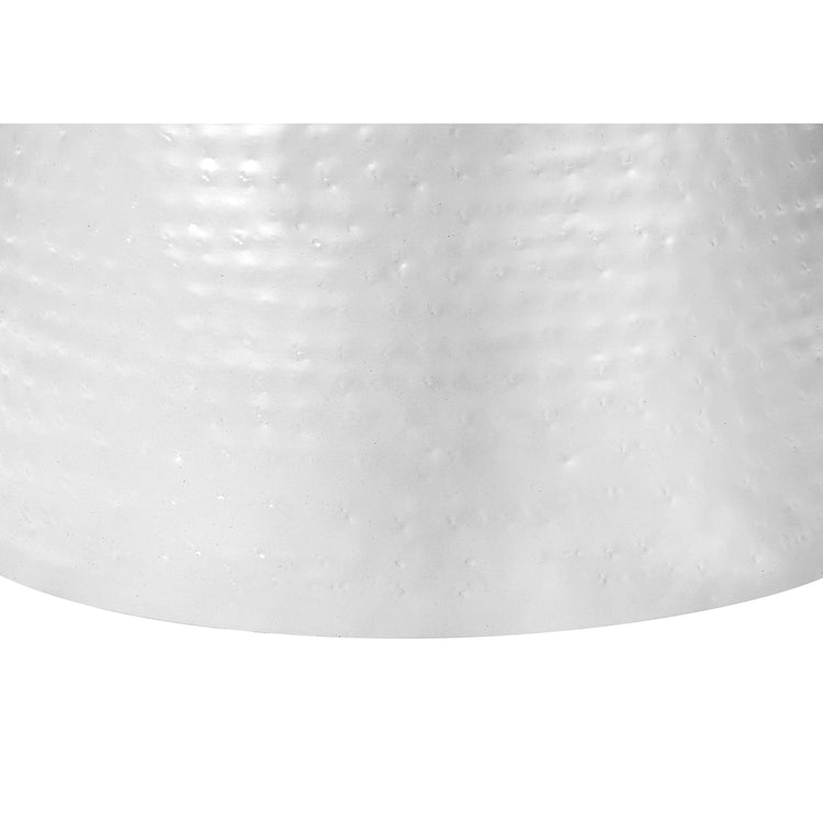 I 9317 - Table D'appoint, Tambour, Côté, Bout, Table De Nuit, Lampe, Salon, Chambre À Coucher, Métal Blanc, Contemporain, Moderne - Simple Boutique