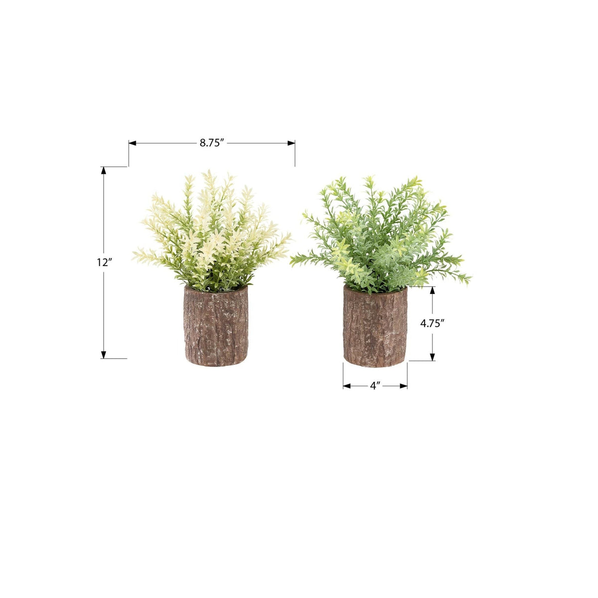 Monarch Specialties I 9360 - Plante Artificielle, Ensemble De 2, 12'' De Haut, Herbe De Mûrier, Table, Pots En Ciment Brun, Contemporain, Moderne - Simple Boutique
