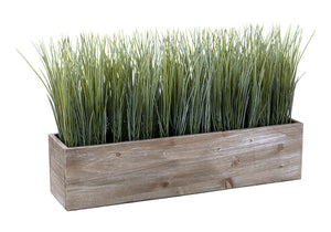 I 9374 - Plante Artificielle, 12'' De Haut, Gazon, Table, Pot En Bois Brun, Contemporain, Moderne - Simple Boutique