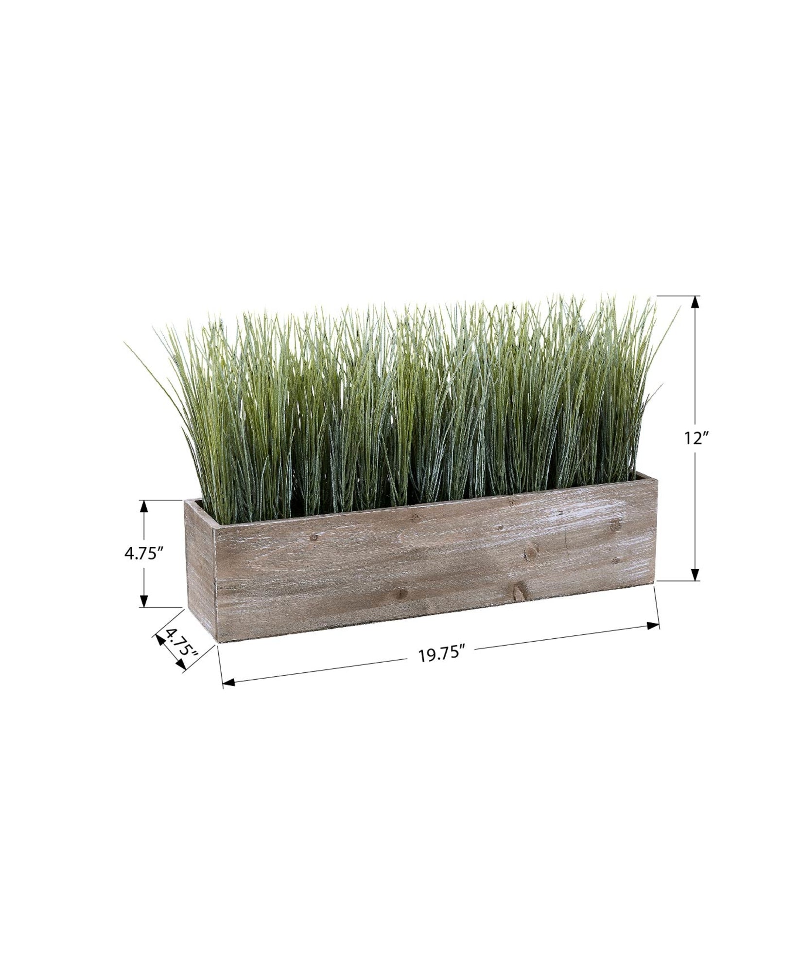 I 9374 - Plante Artificielle, 12'' De Haut, Gazon, Table, Pot En Bois Brun, Contemporain, Moderne - Simple Boutique