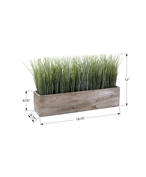 I 9374 - Plante Artificielle, 12'' De Haut, Gazon, Table, Pot En Bois Brun, Contemporain, Moderne - Simple Boutique