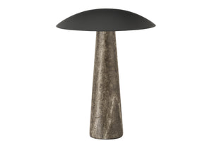 I 9400 - Luminaire, 15''H, Led, Lampe De Table, Résine Grise, Métal Noir, Contemporain - Simple Boutique