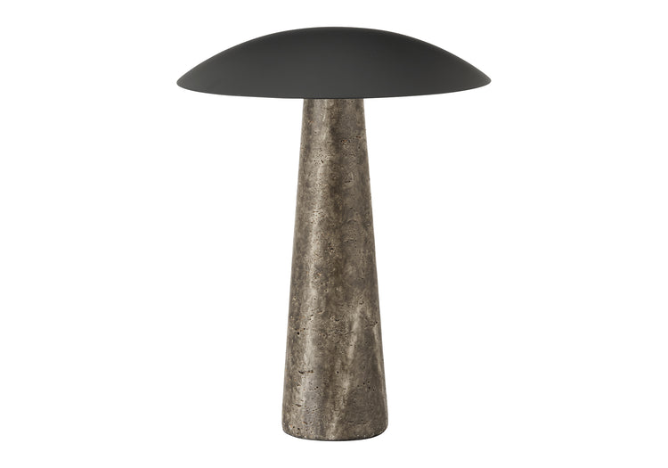 I 9400 - Luminaire, 15''H, Led, Lampe De Table, Résine Grise, Métal Noir, Contemporain - Simple Boutique