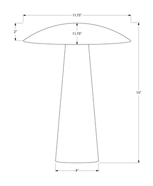 I 9400 - Luminaire, 15''H, Led, Lampe De Table, Résine Grise, Métal Noir, Contemporain - Simple Boutique