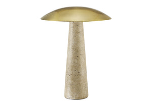 I 9401 - Luminaire, 15''H, Led, Lampe De Table, Résine Beige, Métal D'or, Contemporain - Simple Boutique