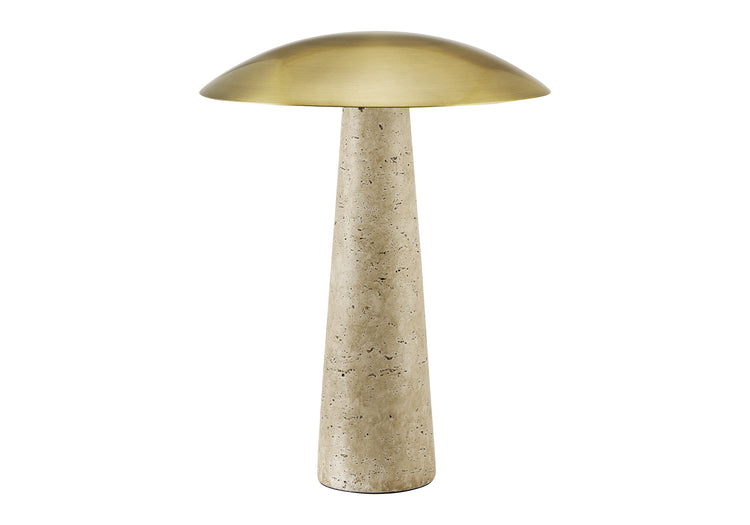 I 9401 - Luminaire, 15''H, Led, Lampe De Table, Résine Beige, Métal D'or, Contemporain - Simple Boutique