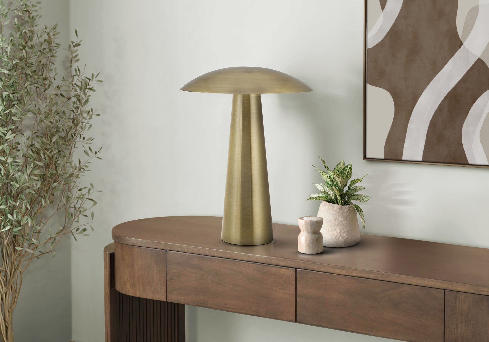 I 9402 - Luminaire, 12''H, Led, Lampe De Table, Métal D'or, Contemporain - Simple Boutique