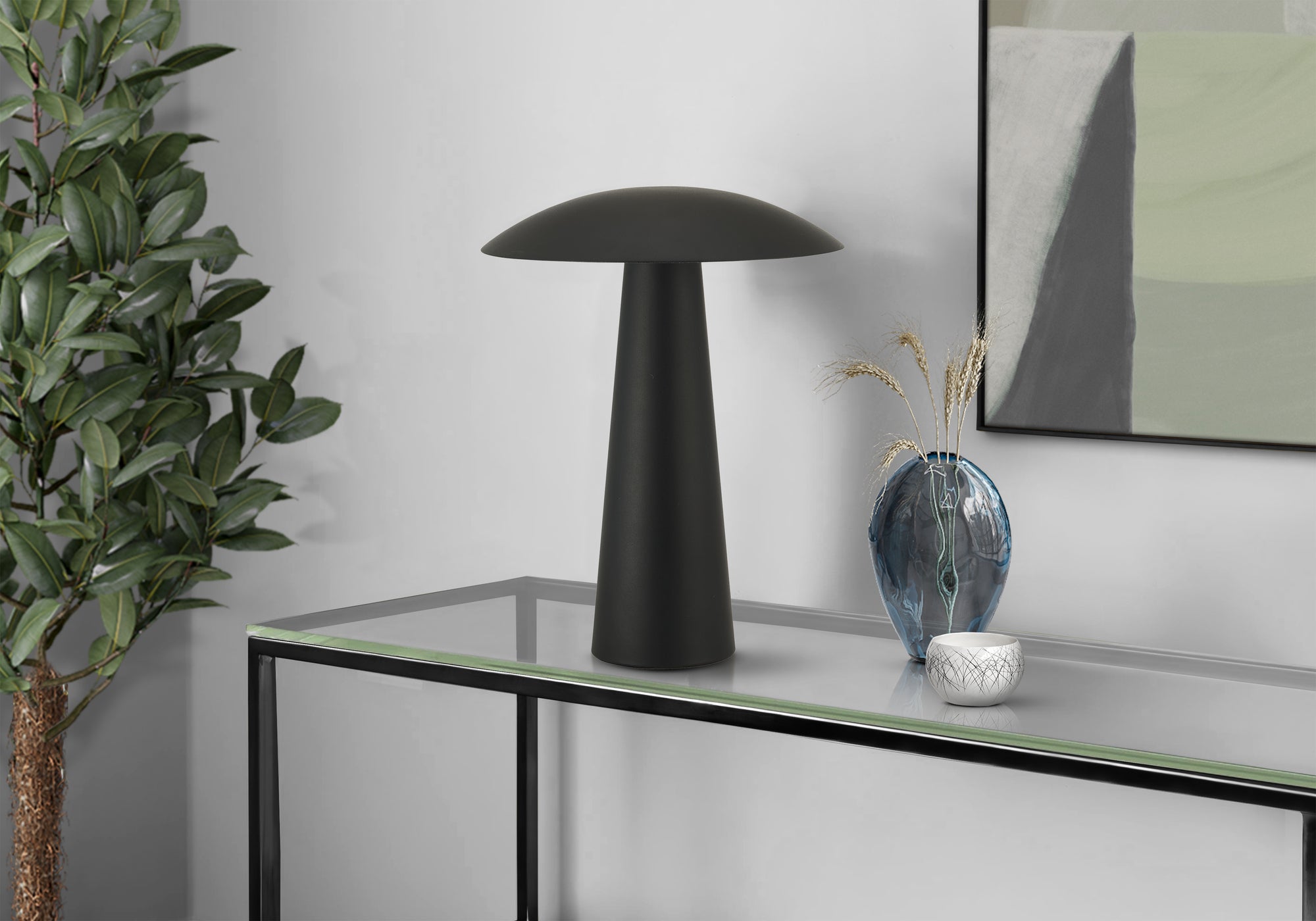 I 9403 - Luminaire, 12''H, Led, Lampe De Table, Métal Noir, Contemporain - Simple Boutique