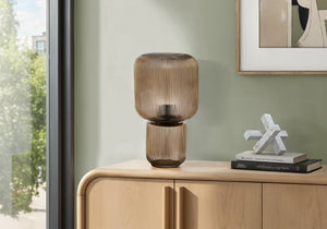 I 9406 - Luminaire, 15''H, Lampe De Table, Verre Doré, Contemporain - Simple Boutique