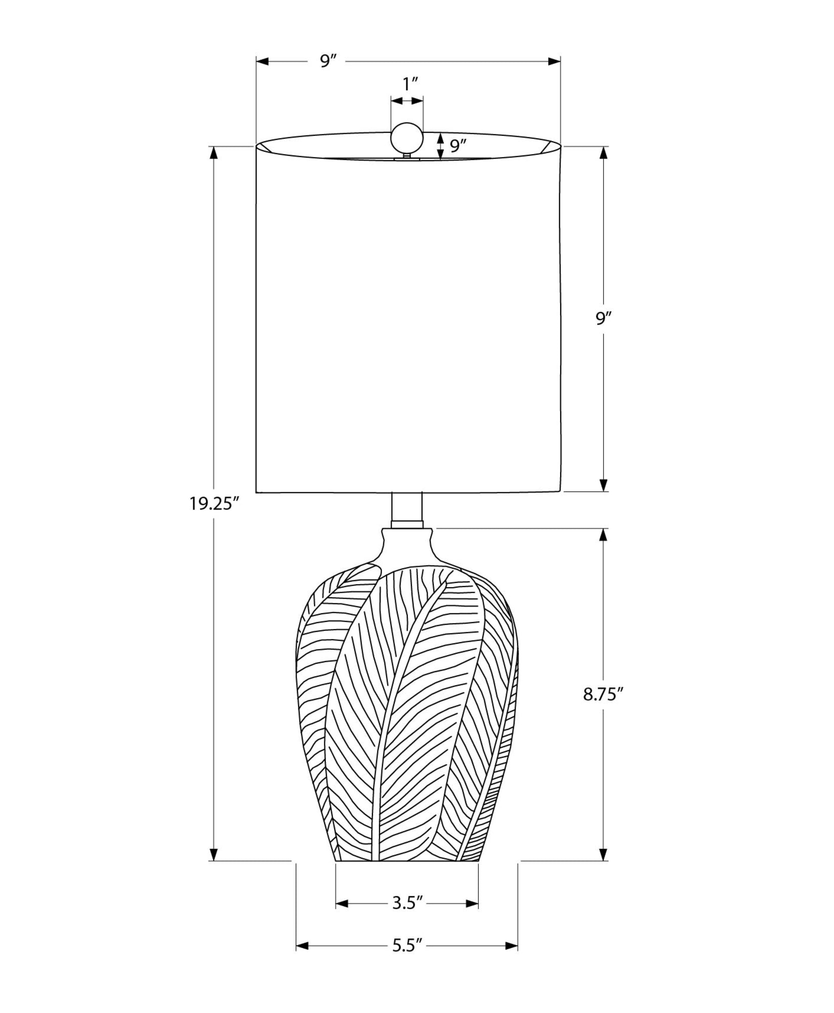 I 9413 - Luminaire, 19''H, Lampe De Table, Céramique Verte, Abat-jour Blanc, Contemporain - Simple Boutique