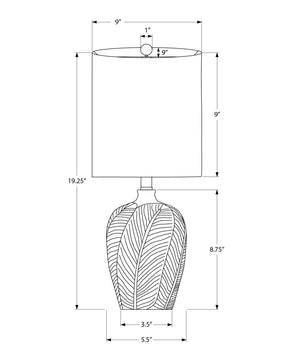 I 9413 - Luminaire, 19''H, Lampe De Table, Céramique Verte, Abat-jour Blanc, Contemporain - Simple Boutique