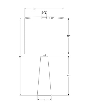 I 9414 - Luminaire, 22''H, Lampe De Table, Marbre Gris, Abat-jour Blanc, Contemporain - Simple Boutique
