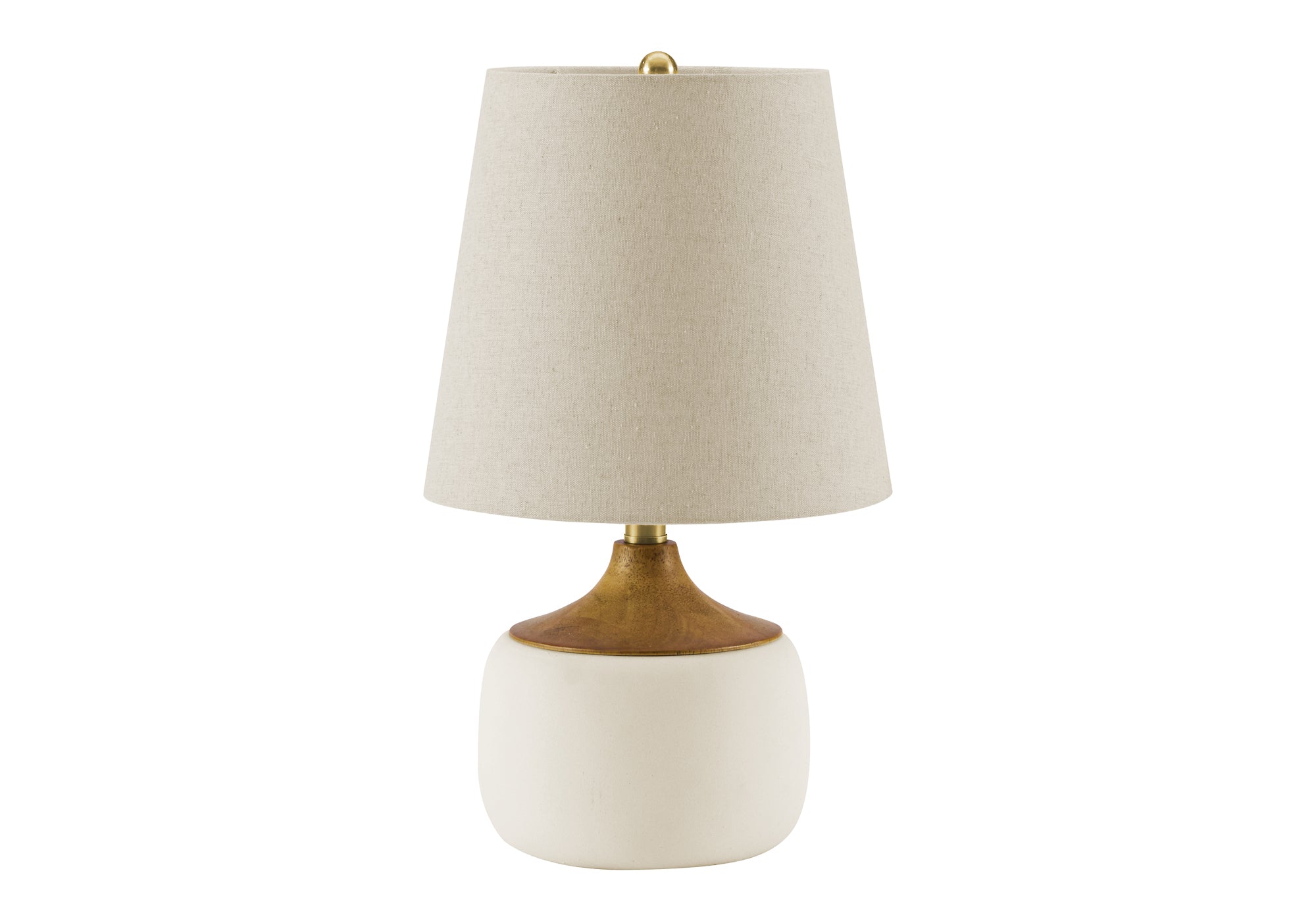I 9419 - Luminaire, 19''H, Lampe De Table, Céramique Beige, Abat-jour Beige, Contemporain - Simple Boutique