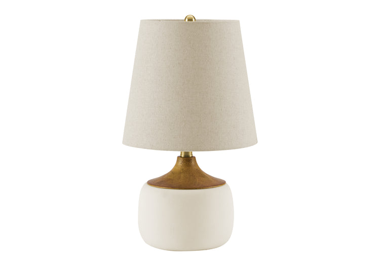 I 9419 - Luminaire, 19''H, Lampe De Table, Céramique Beige, Abat-jour Beige, Contemporain - Simple Boutique