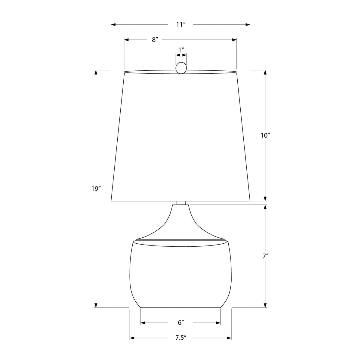 Monarch Specialties I 9419 - Luminaire, 19''H, Lampe De Table, Céramique Beige, Abat-jour Beige, Contemporain - Simple Boutique