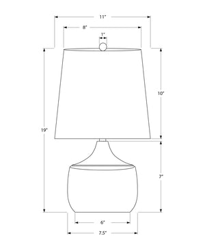 I 9419 - Luminaire, 19''H, Lampe De Table, Céramique Beige, Abat-jour Beige, Contemporain - Simple Boutique