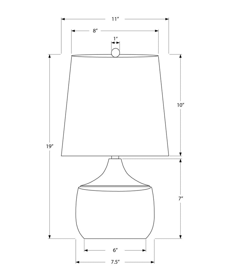 I 9419 - Luminaire, 19''H, Lampe De Table, Céramique Beige, Abat-jour Beige, Contemporain - Simple Boutique