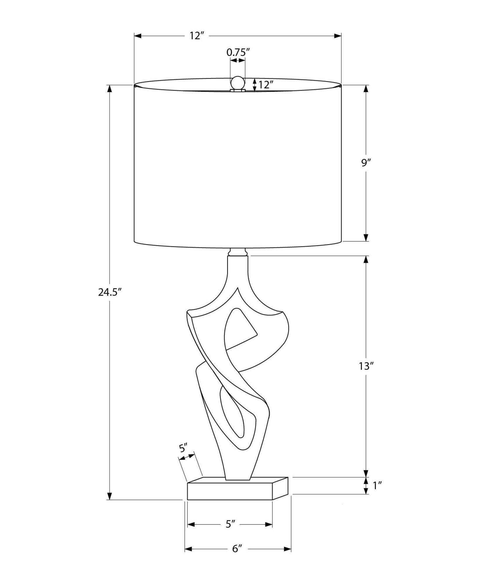 I 9430 - Luminaire, 24''H, Lampe De Table, Résine Dorée, Abat-jour Ivoire / Crème, Contemporain - Simple Boutique