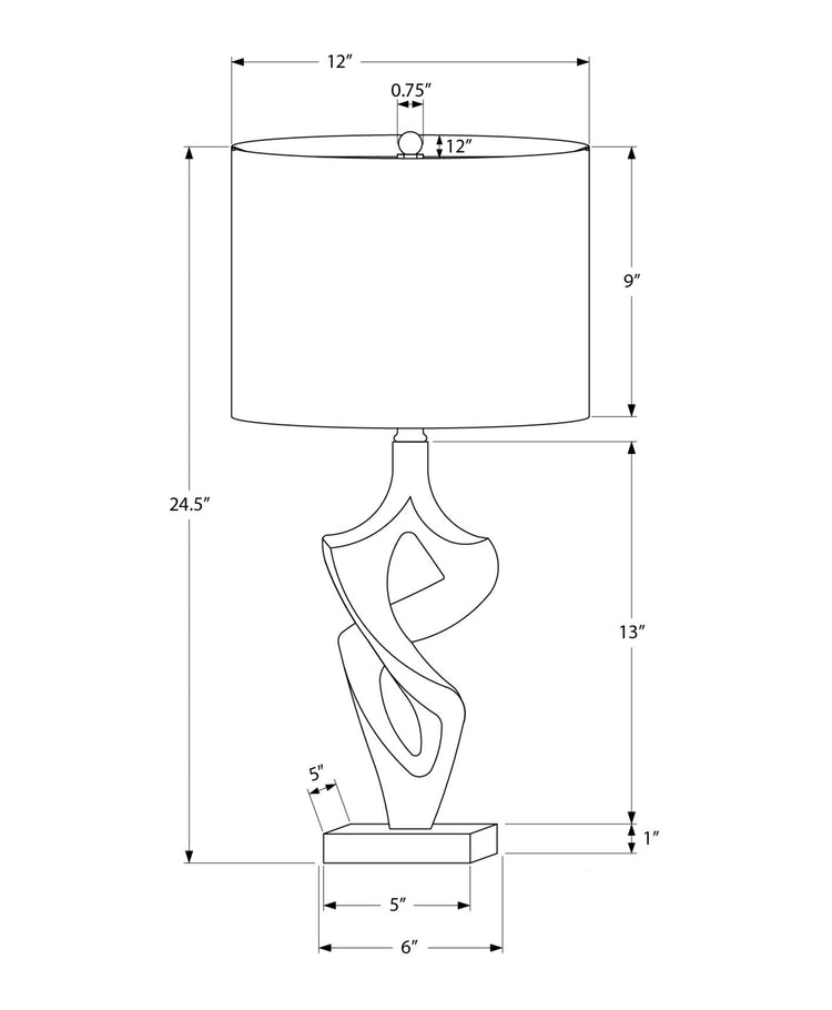 I 9430 - Luminaire, 24''H, Lampe De Table, Résine Dorée, Abat-jour Ivoire / Crème, Contemporain - Simple Boutique