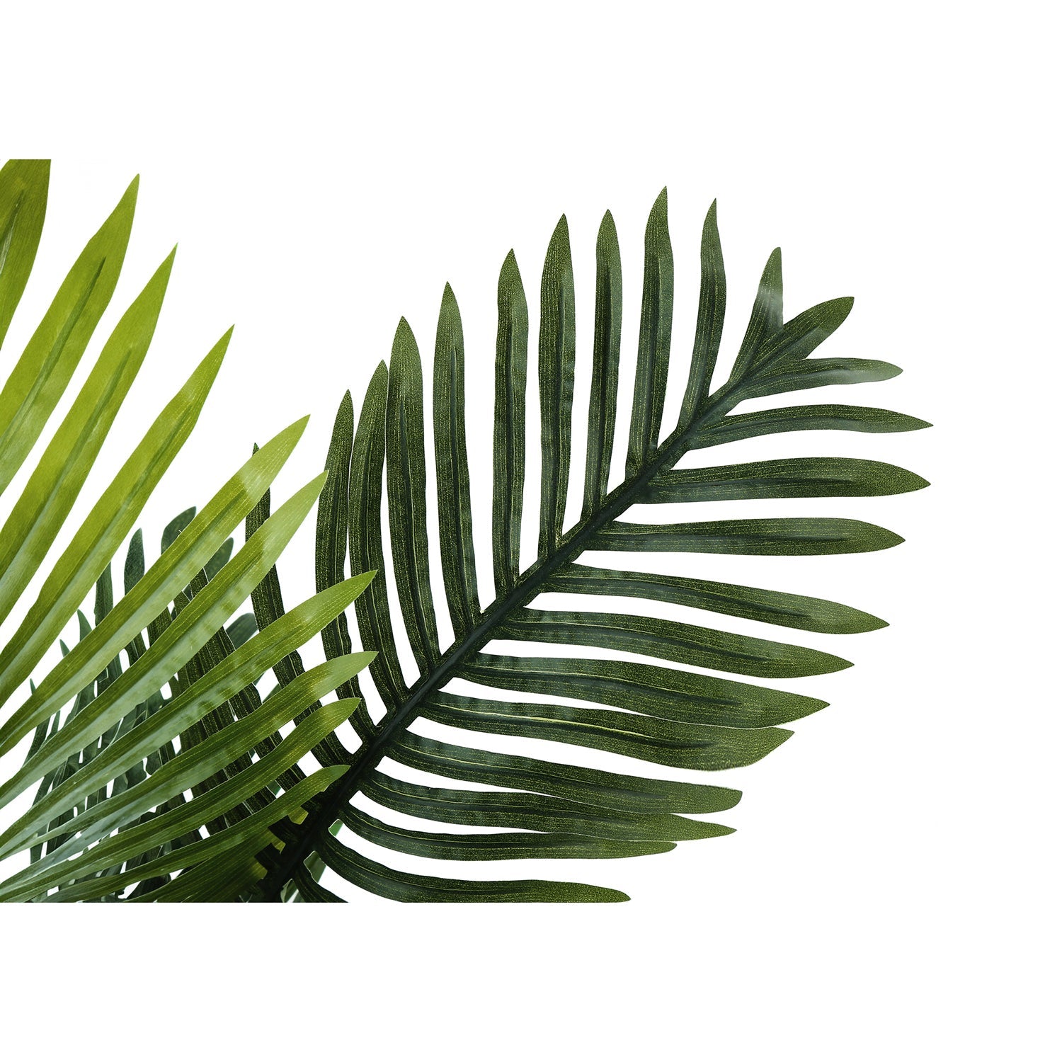 I 9503 - Plante Artificielle, 24" De Haut, Palme, Intérieur, Faux, Faux, Table, Plancher, Verdure, Mis En Pot, Vraie Touche, Décoratif, Feuilles Vertes, Panier Tissé Beige - Simple Boutique