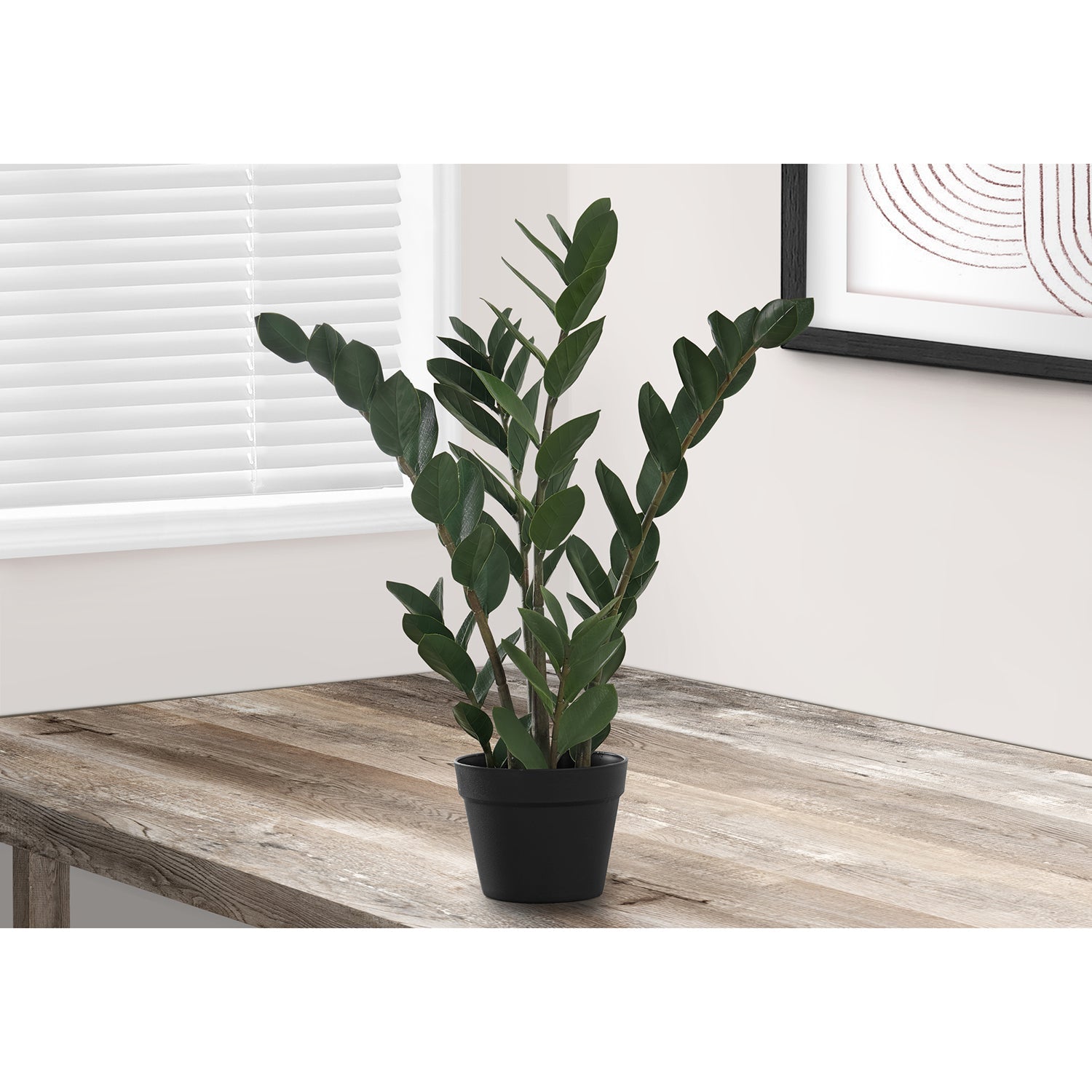 I 9506 - Plante Artificielle, 29" De Haut, Arbre Zz, Intérieur, Faux, Faux, Étage, Verdure, Mis En Pot, Vraie Touche, Décoratif, Feuilles Vertes, Pot Noir - Simple Boutique