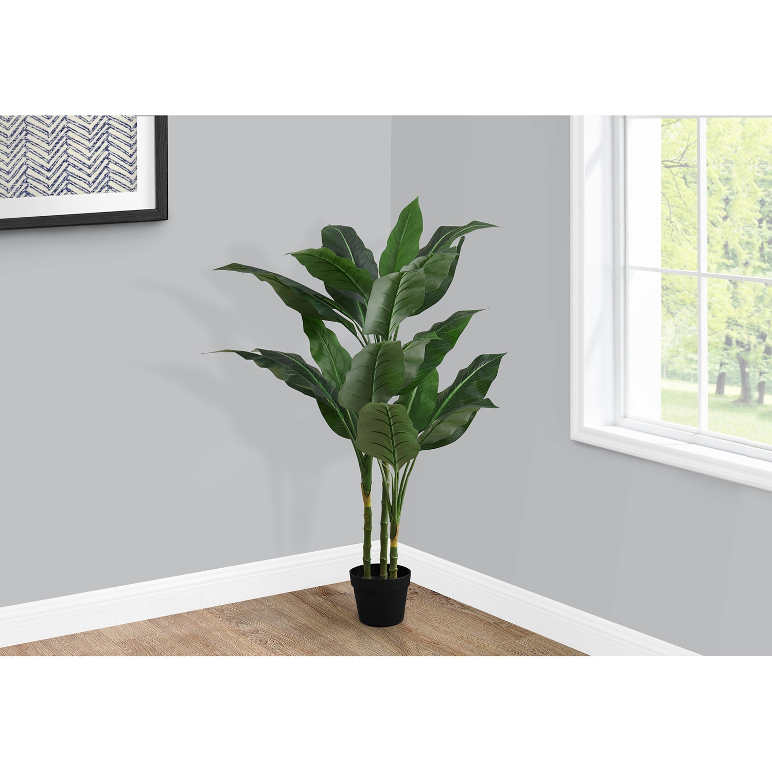 I 9512 - Plante Artificielle, 42" De Haut, Arbre À Feuilles Persistantes, Intérieur, Faux, Faux, Étage, Verdure, Mis En Pot, Décoratif, Feuilles Vertes, Pot Noir - Simple Boutique
