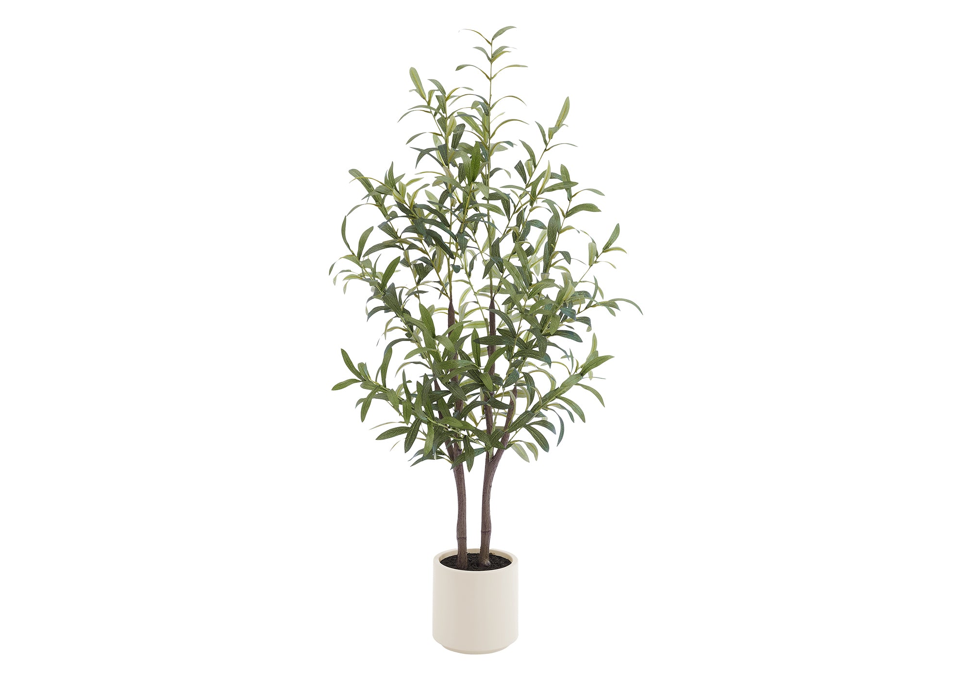 I 9523 - Plante Artificielle, Olivier, 47'' De Haut, Plancher, Décoratif, Intérieur, Faux, Faux, Touche Réelle, Mis En Pot, Pot Beige, Contemporain, Moderne - Simple Boutique