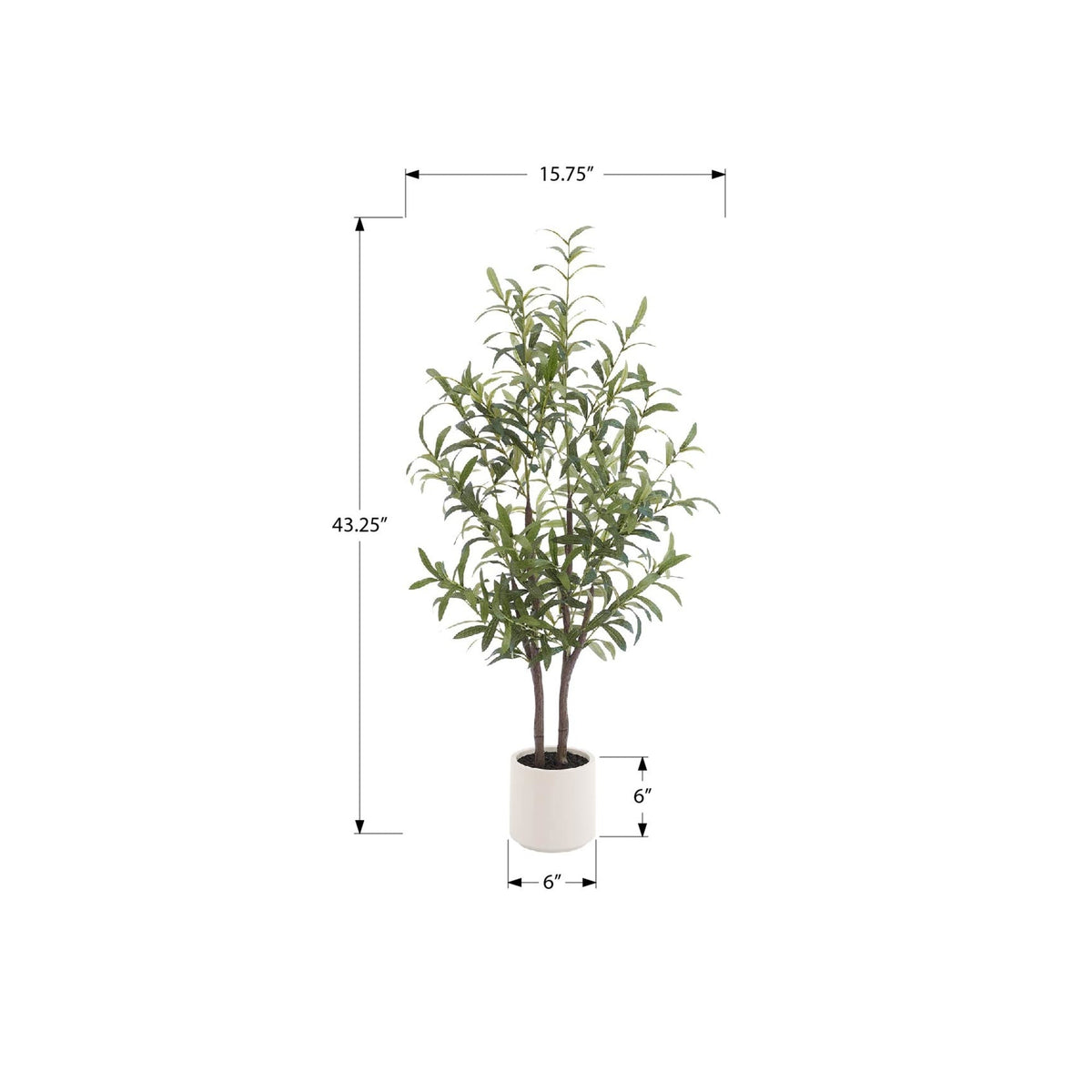 Monarch Specialties I 9523 - Plante Artificielle, Olivier, 47'' De Haut, Plancher, Décoratif, Intérieur, Faux, Faux, Touche Réelle, Mis En Pot, Pot Beige, Contemporain, Moderne - Simple Boutique
