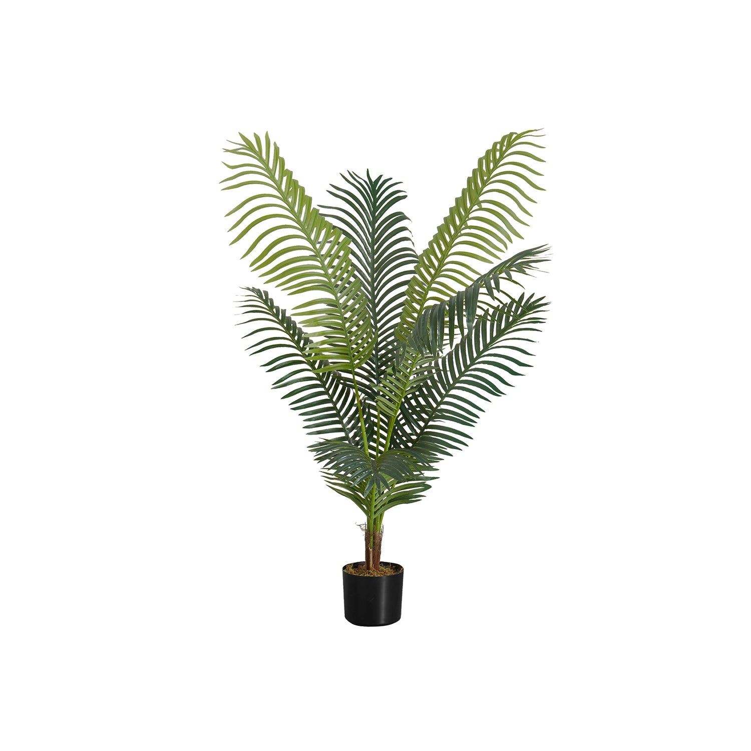 I 9537 - Plante Artificielle, 47" De Haut, Palmier, Intérieur, Faux, Faux, Étage, Verdure, Mis En Pot, Vraie Touche, Décoratif, Feuilles Vertes, Pot Noir - Simple Boutique
